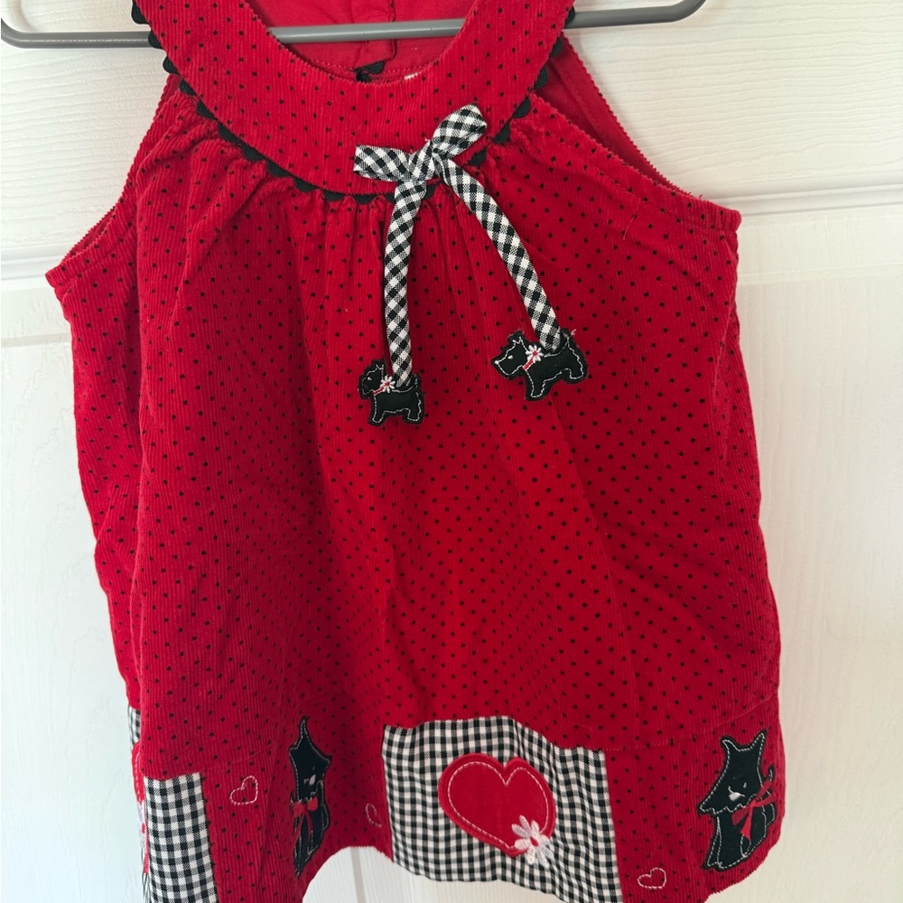 Rare Editions Red Polka Dot Kids Top with Bow